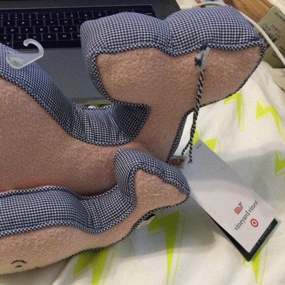 Vineyard Vines Large Plush Whale Toy and Small Rattle, NEW and Hard to Find - Picture 3 of 7